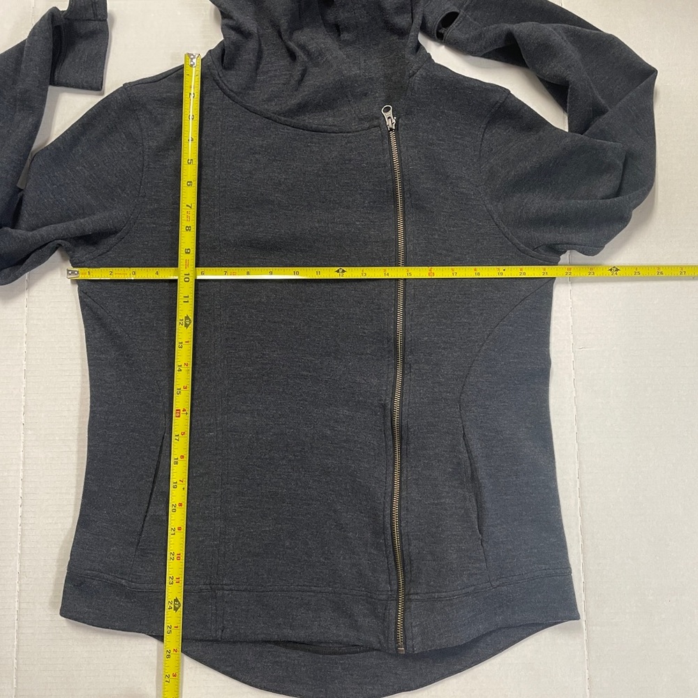 Women's Asymmetrical Zip Gray Jacket - Picture 16 of 16
